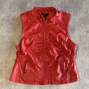 Paper Tree Pleather Zip Up Tank Top